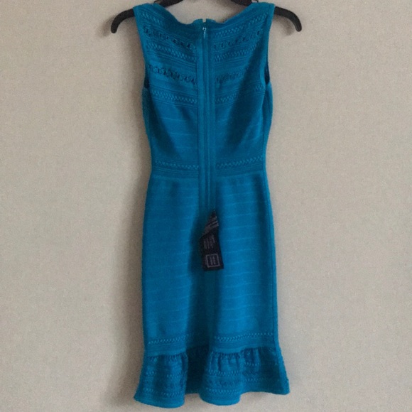 Herve Leger Turquoise Gabbie Bandage Dress - Picture 6 of 9